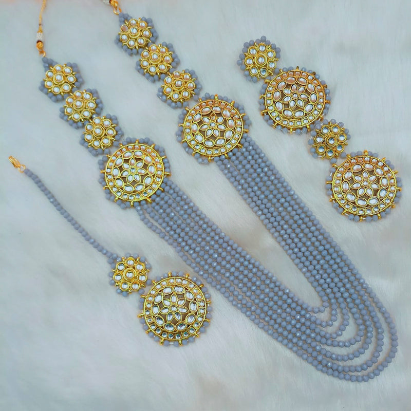 Padmawati Bangles Gold Plated Beads And Kundan Long Necklace Set