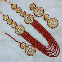 Padmawati Bangles Gold Plated Beads And Kundan Long Necklace Set