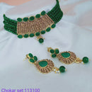 Padmawati Bangles Gold Plated Austrian Stone Choker Necklace Set