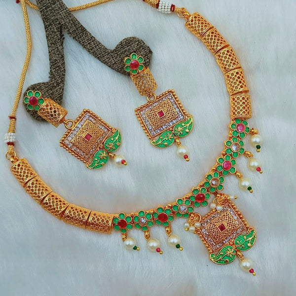 Padmawati Bangles Gold Plated Meenakari Choker Necklace Set
