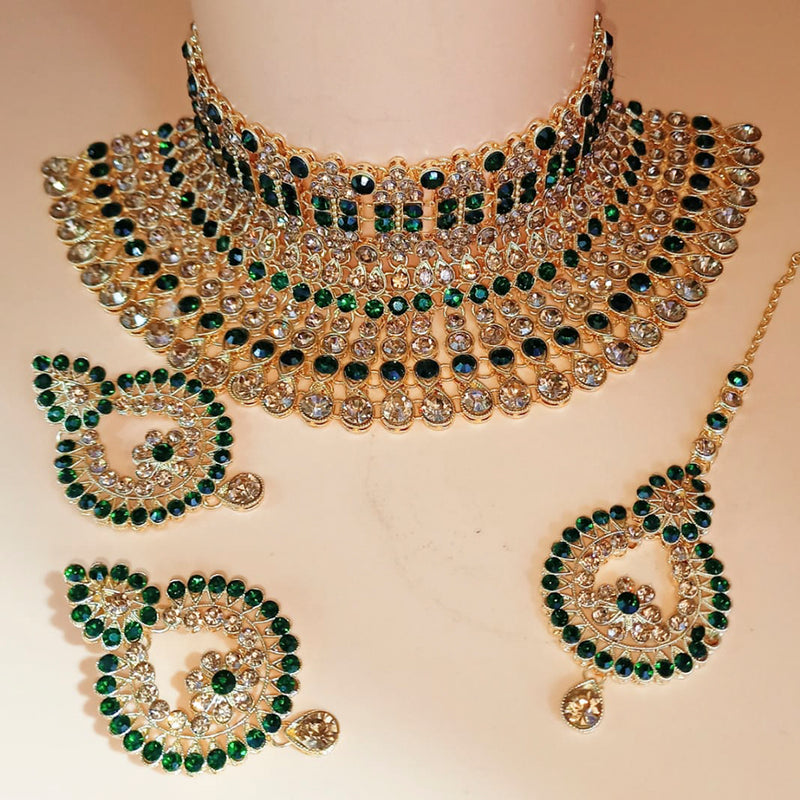 Padmawati Bangles Gold Plated Austrian Stone & Kundan Choker Necklace Set