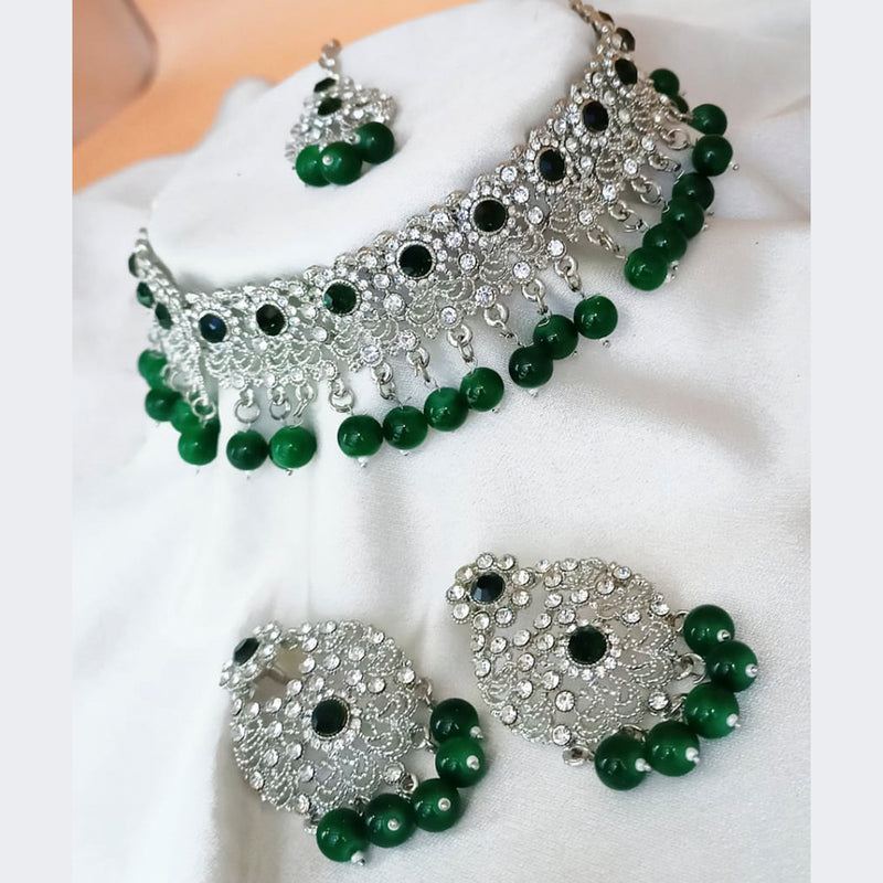 Padmawati Bangles Silver Plated Austrian Stone & Kundan Choker Necklace Set