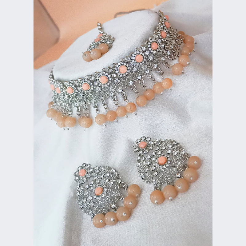 Padmawati Bangles Silver Plated Austrian Stone & Kundan Choker Necklace Set