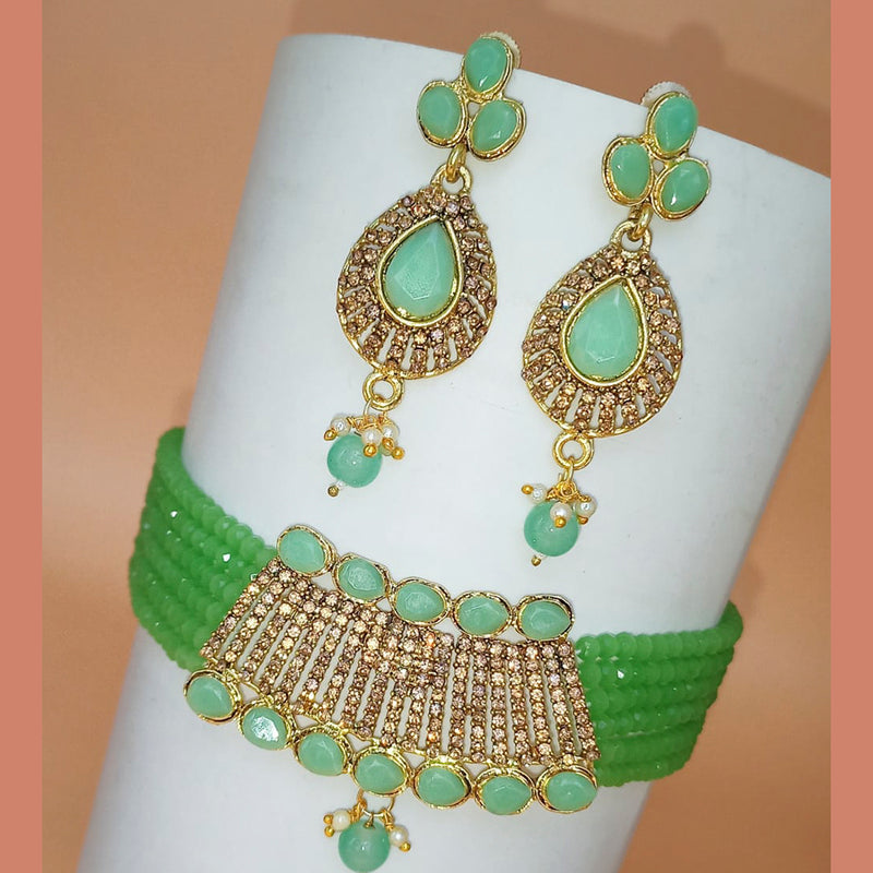 Padmawati Bangles Gold Plated Austrian Stone And Beads Choker Necklace Set