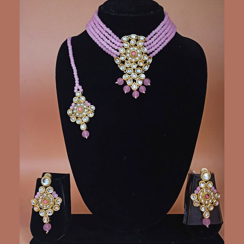 Padmawati Bangles Gold Plated Kundan And Beads Choker Necklace Set