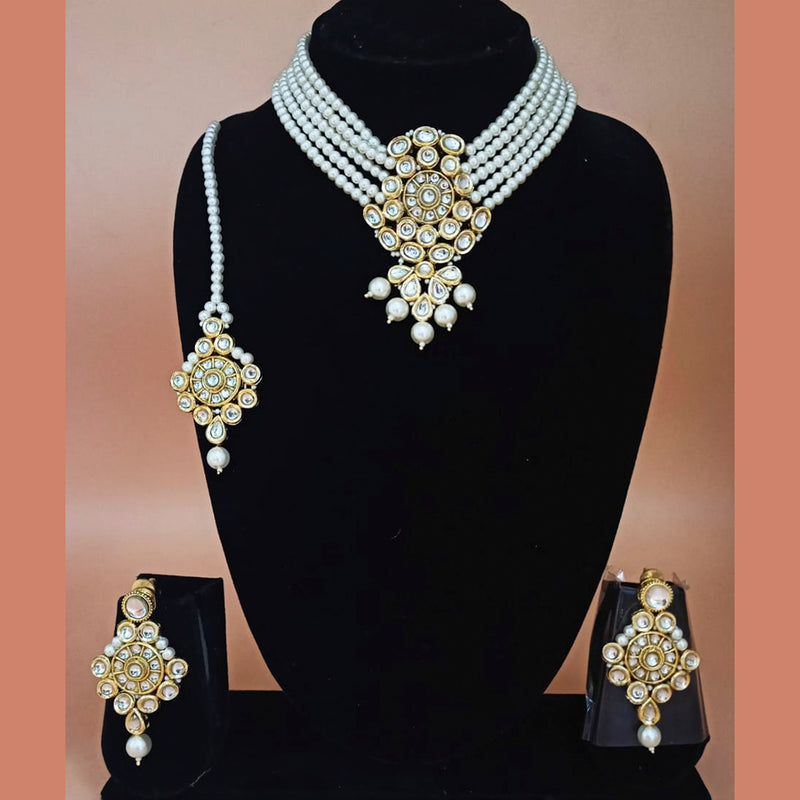 Padmawati Bangles Gold Plated Kundan And Beads Choker Necklace Set