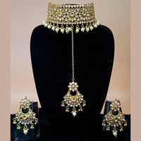 Padmawati Bangles Gold Plated Beads & Kundan Choker Necklace Set