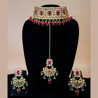 Padmawati Bangles Gold Plated Beads & Kundan Choker Necklace Set