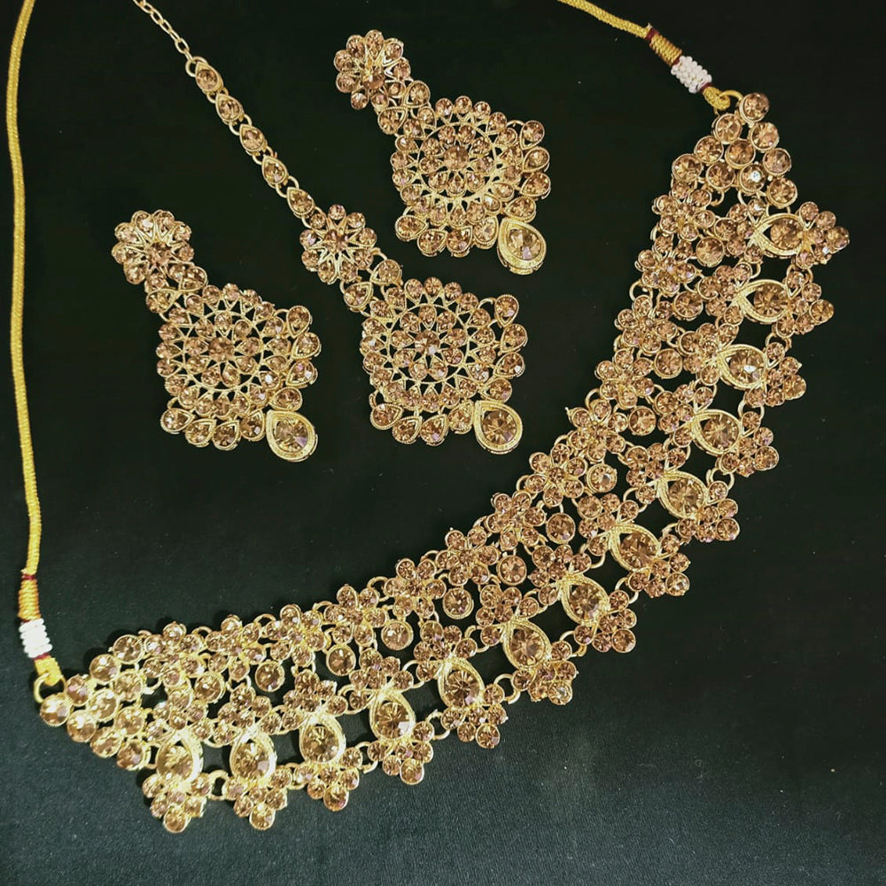 Padmawati Bangles Gold Plated Austrian Stone Choker Necklace Set