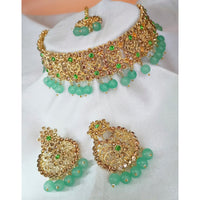 Padmawati Bangles Gold Plated Austrian Stone And Pearl Choker Necklace Set