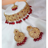 Padmawati Bangles Gold Plated Austrian Stone And Pearl Choker Necklace Set