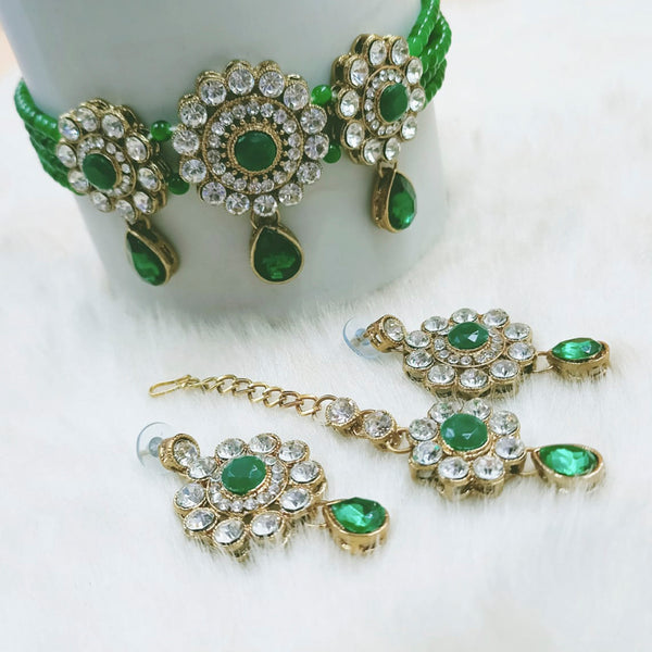 Padmawati Bangles Gold Plated Austrian Stone & Kundan Choker Necklace Set