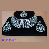 Padmawati Bangles Silver Plated Austrian Stone Choker Necklace Set