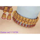 Padmawati Bangles Stone And Pearl Copper Choker Necklace Set