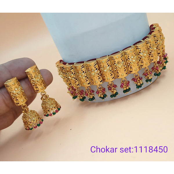 Padmawati Bangles Pearl Copper Choker Necklace Set