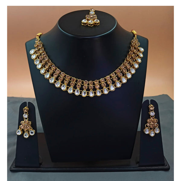 Padmawati Bangles Gold Plated Kundan  & Stone Choker Necklace Set