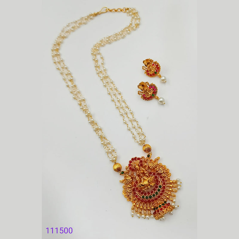 Padmawati Bangles Gold Plated Stone And Pearl Necklace Set