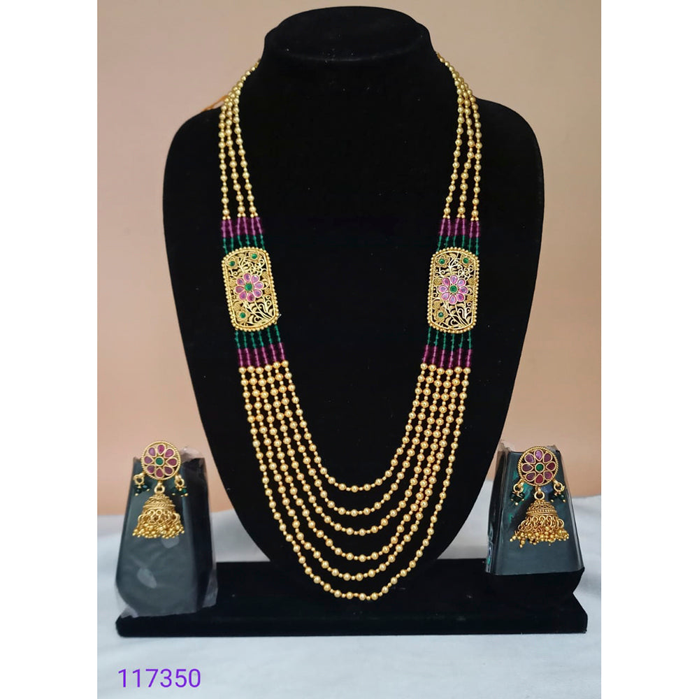 Padmawati Bangles Gold Plated Long Necklace Set