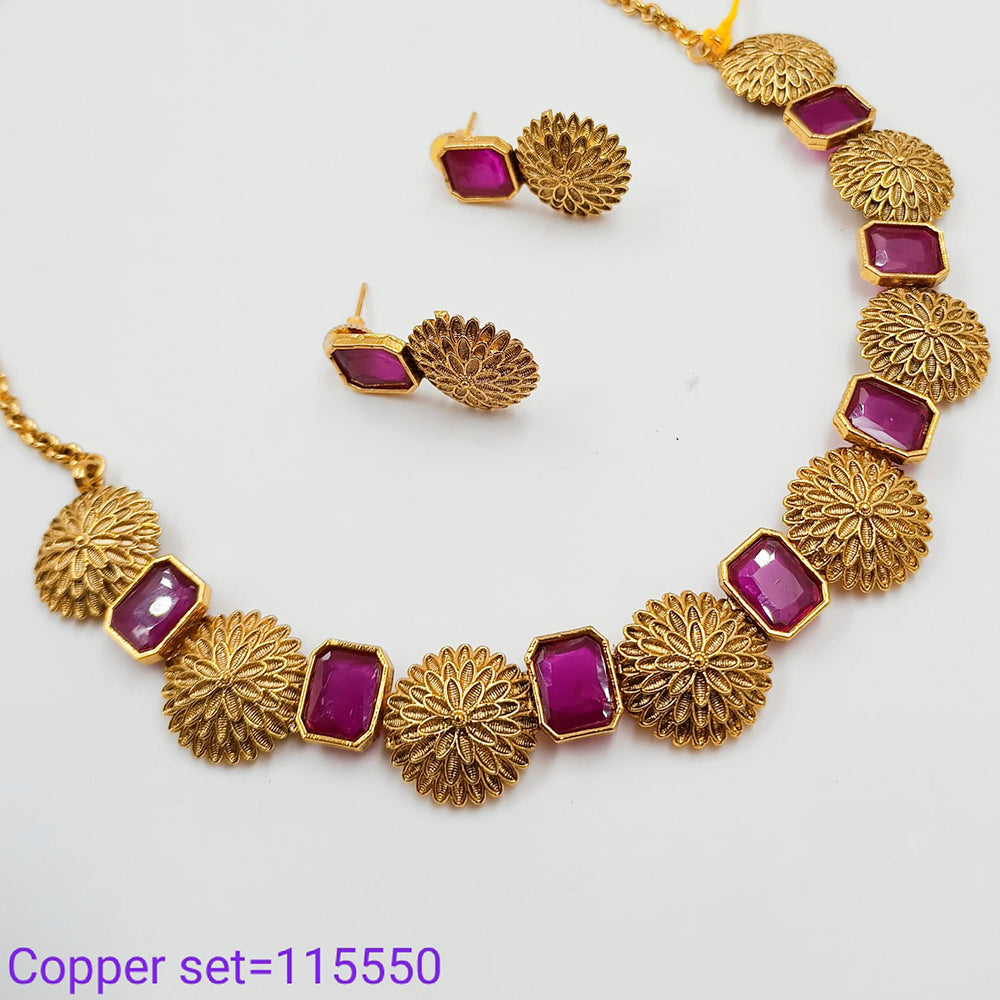 Padmawati Bangles Kundan Copper Necklace Set