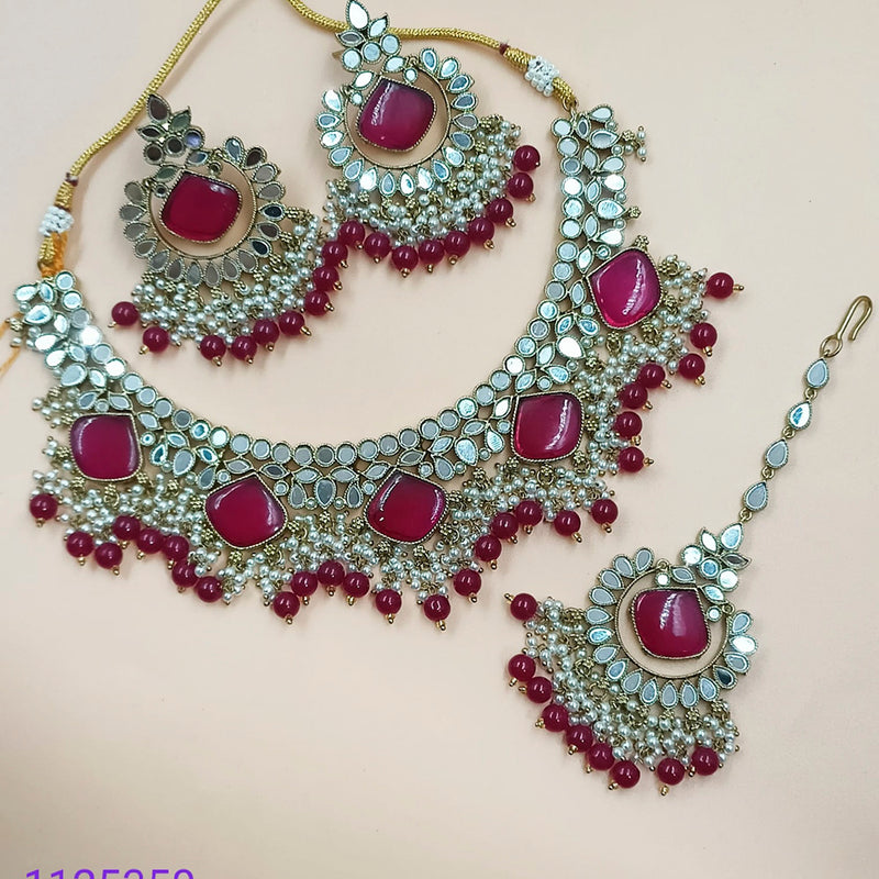 Padmawati Bangles Heavy Kundan Mirror Necklace Set