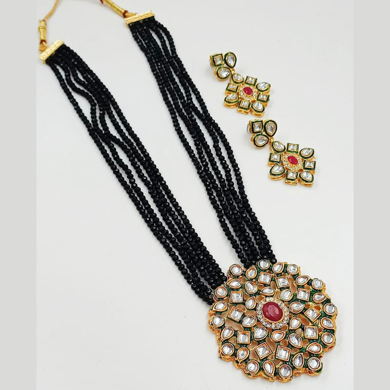 Padmawati Bangles Crystal Beads And Kundan Gold Plated Necklace Set