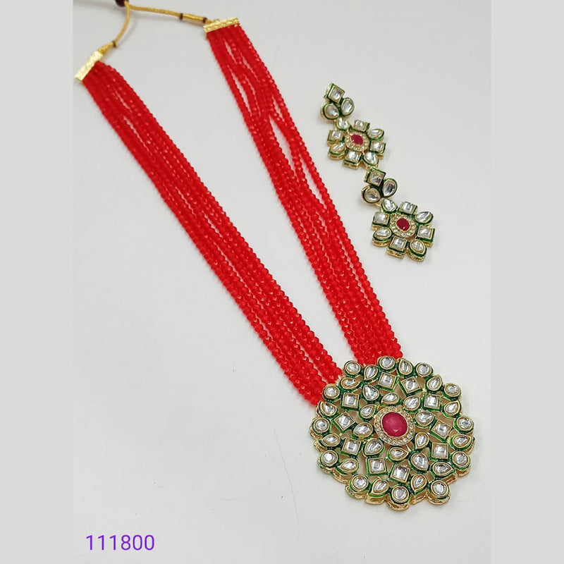 Padmawati Bangles Crystal Beads And Kundan Gold Plated Necklace Set