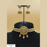 Padmawati Bangles Gold Plated White Kundan Choker Necklace Set - PBNECK54