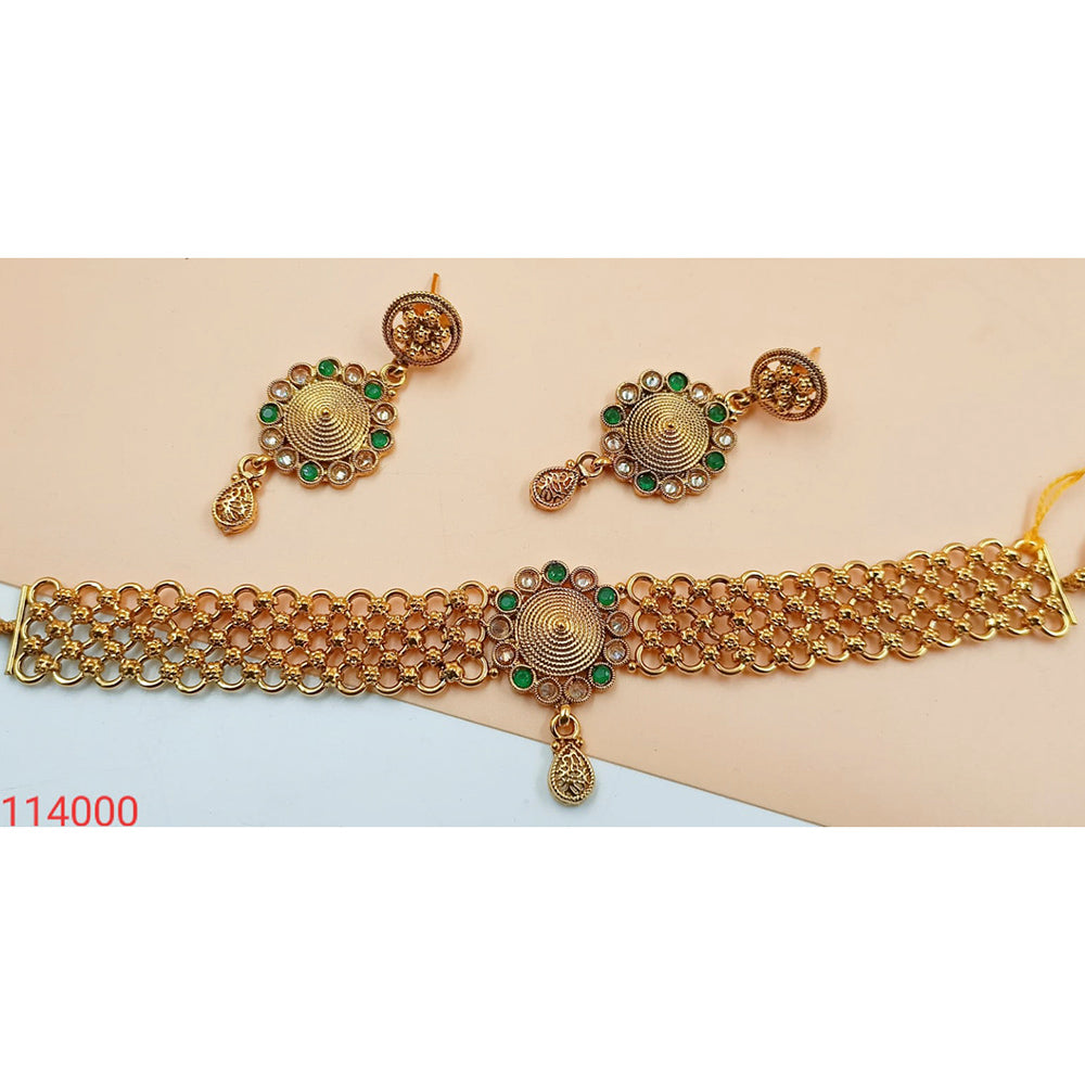 Padmawati Bangles Kundan Stone Gold Plated Choker Necklace Set