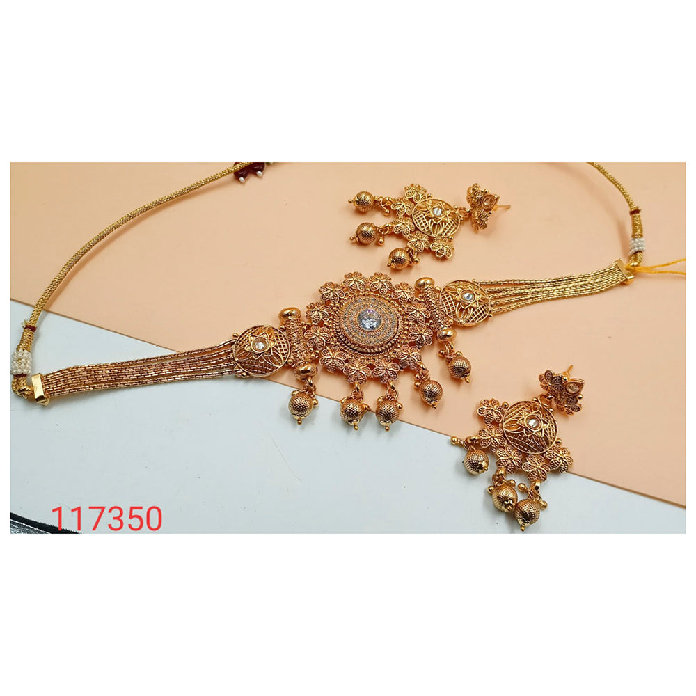 Padmawati Bangles Kundan Stone Copper Necklace Set