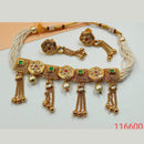 Padmawati Bangles Pota Stone & Kundan Copper Necklace Set