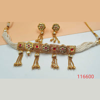 Padmawati Bangles Pota Stone & Kundan Copper Necklace Set