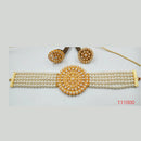 Padmawati Bangles Gold Plated Pearl & Stone Necklace Set