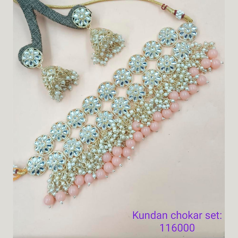 Padmawati Bangles Kundan Stone And Beads Gold Plated Necklace Set