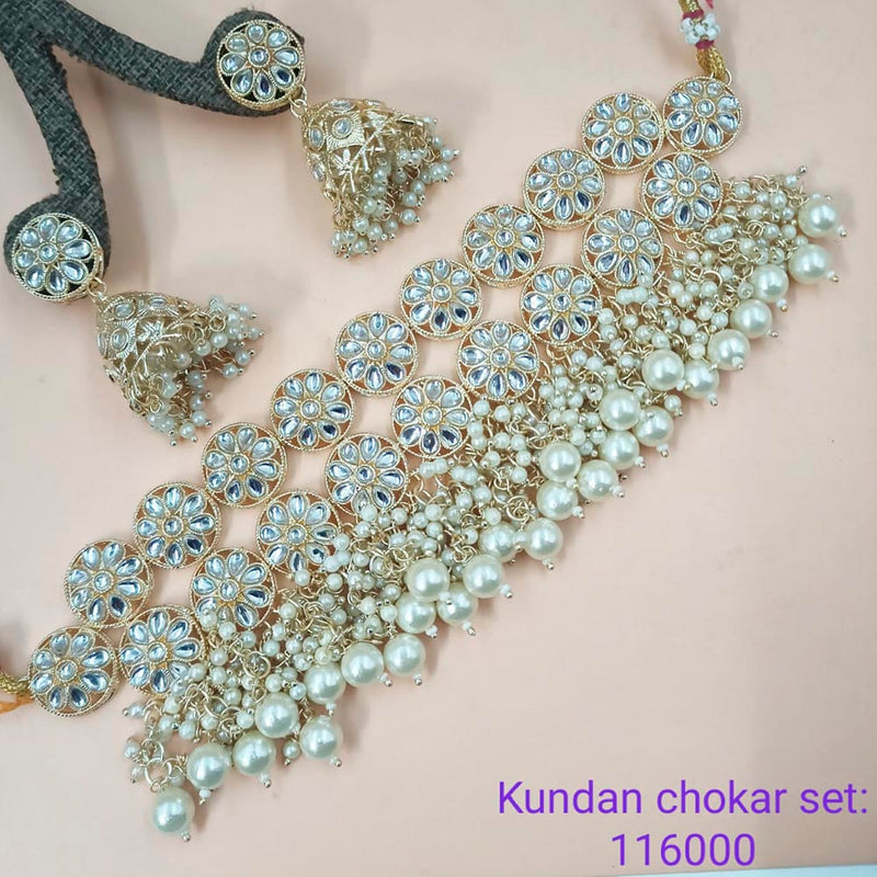 Padmawati Bangles Kundan Stone And Beads Gold Plated Necklace Set