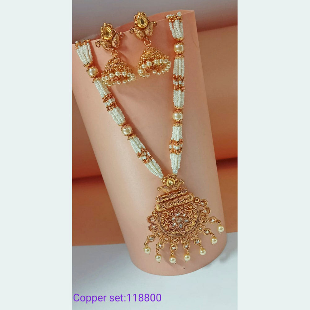 Padmawati Bangles Kundan And Pearl Copper Necklace Set