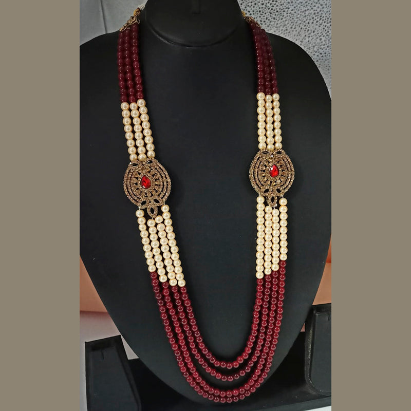 Padmawati Bangles Austrian Stone And Pearl Moti Mala Men's Necklace