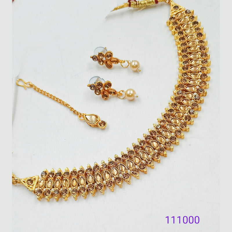 Padmawati Bangles Kundan & Austrian Stone Gold Plated Necklace Set