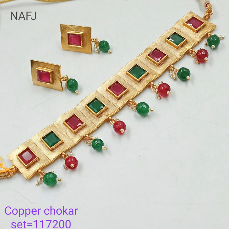 Padmawati Bangles Crystal Stone Copper Choker Necklace Set