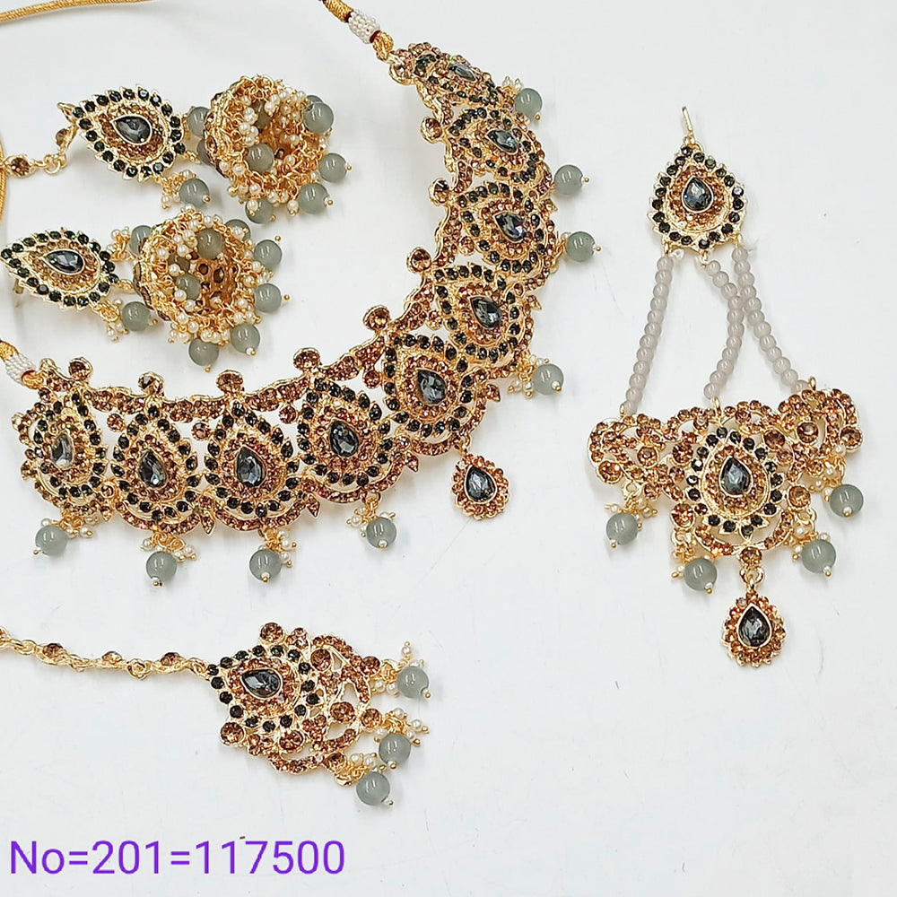 Padmawati Bangles Austrian Stone Gold Plated Necklace Set