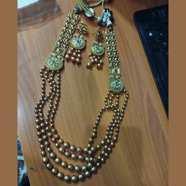 Padmawati Bangles Gold Plated Pota Kundan Stone Haram  Necklace Set