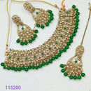 Padmawati Bangles Kundan Stone & Beads Gold Plated Choker Necklace Set