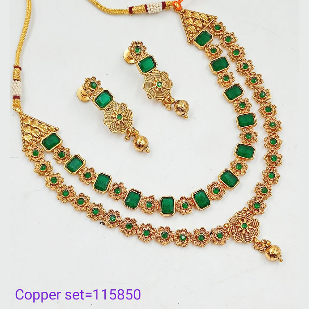 Padmawati Bangles Crystal Stone Copper Necklace Set