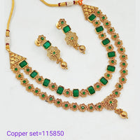 Padmawati Bangles Crystal Stone Copper Necklace Set