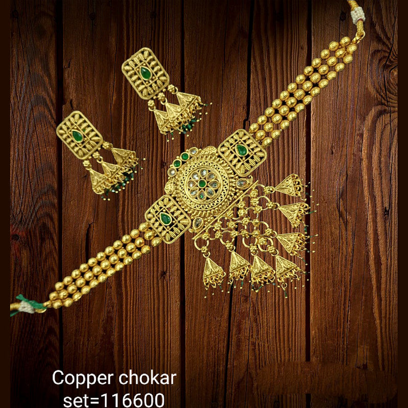 Padmawati Bangles Pota Stone Gold Plated Traditional Necklace Set