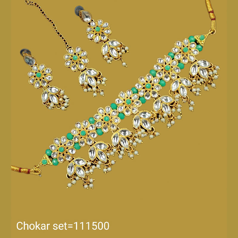 Padmawati Bangles Pota & Kundan Stone Gold Plated Traditional Necklace Set