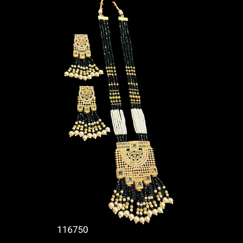 Padmawati Bangles Austrian Stone And Beads Gold Plated Long Necklace Set