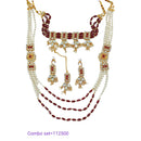 Padmawati Bangles Kundan & Austrian Stone Gold Plated Double Necklace Set