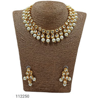 Padmawati Bangles Gold Plated Kundan Stone & Beads Necklace Set