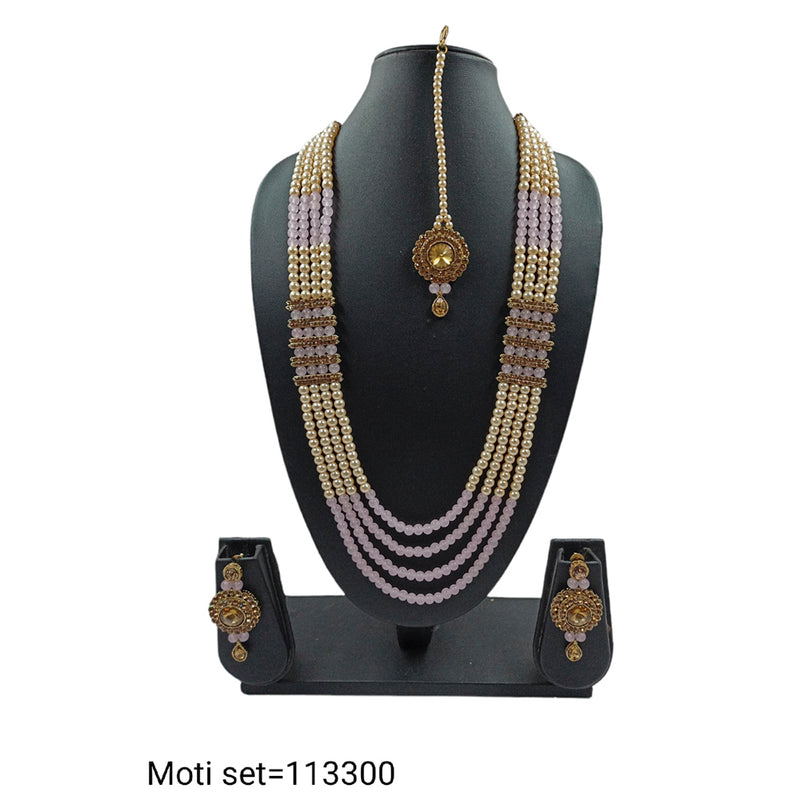 Padmawati Bangles Austrian Stone And Pearl Necklace Set