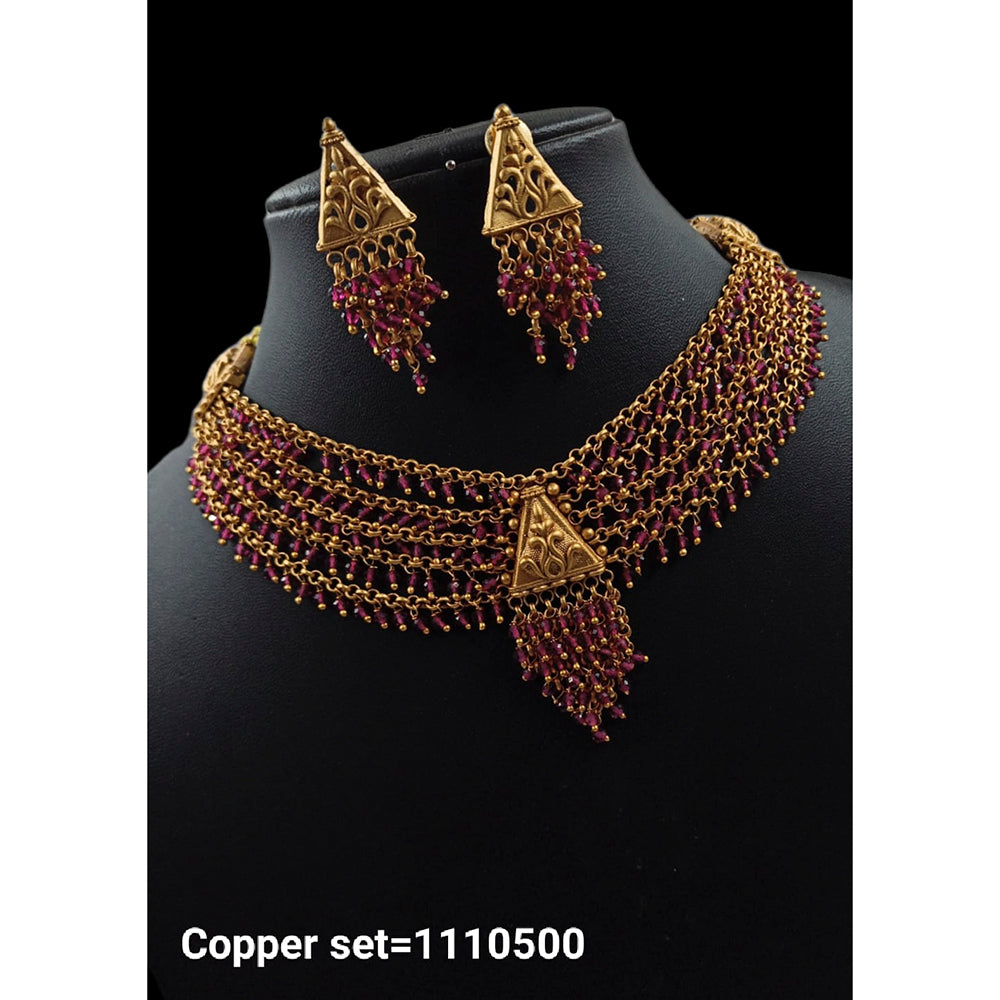 Padmawati Bangles Copper Pearl Necklace Set